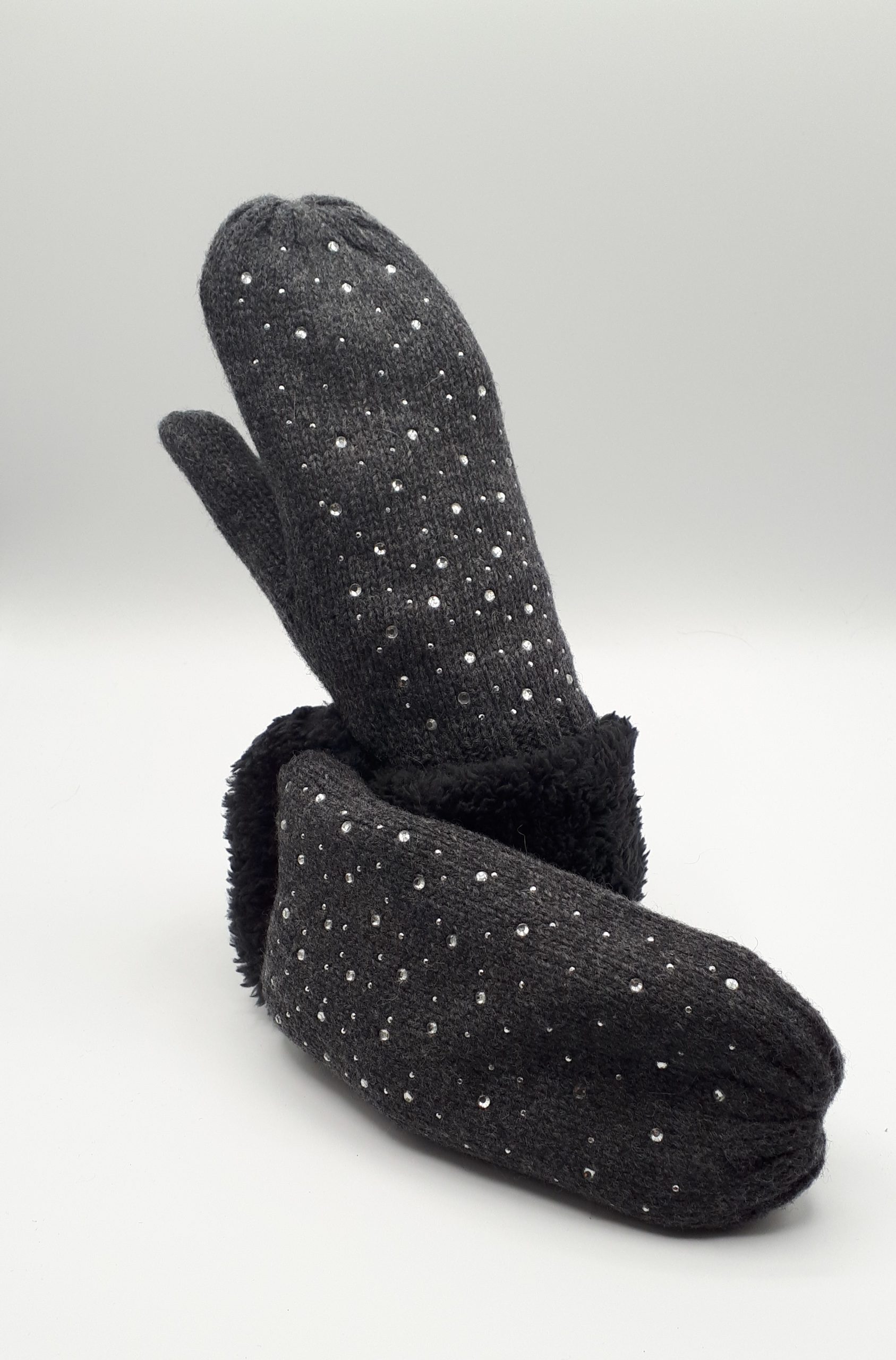 Glitter Mitten Charcoal