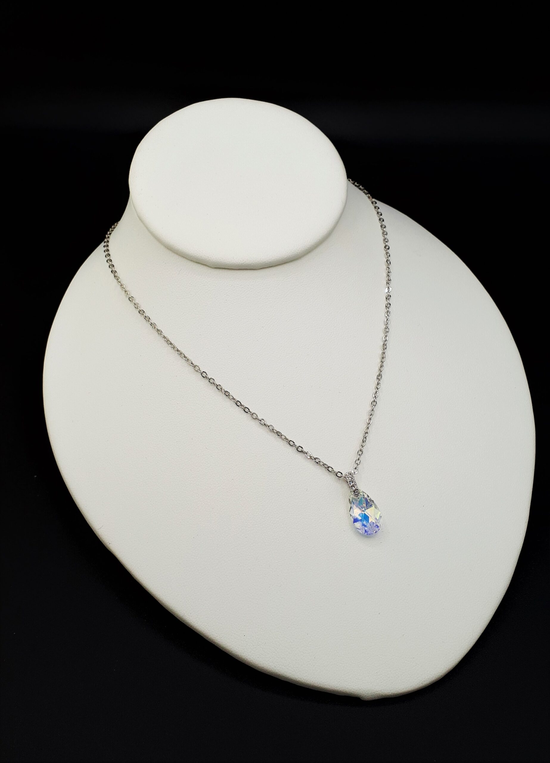 Crystal Petite Teardrop Necklet - Image 2