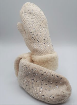 Glitter Mitten Ivory